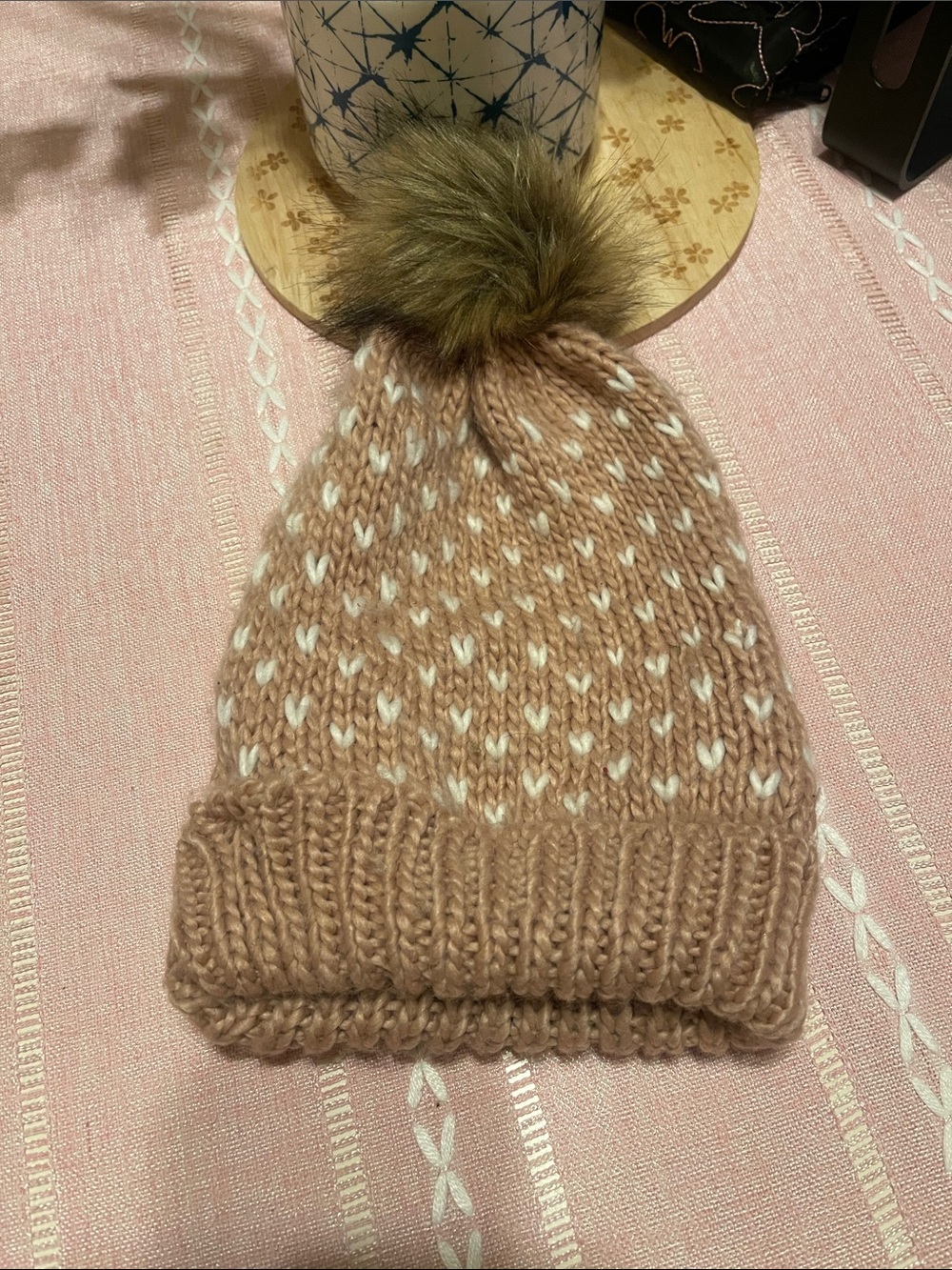 Lauren Conrad Light Pink Knitted Winter Hat